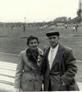 Julia and Toby Stratton, Ohio Stadium.  (Julia came on our first homecoming outing -- 1959,)